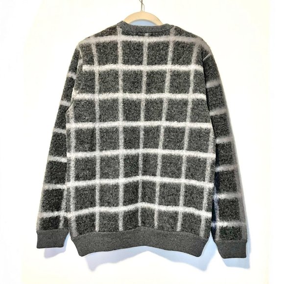 Grey Plaid Brushed Wool Sweater Size M - NWOT - Picture 4 of 5